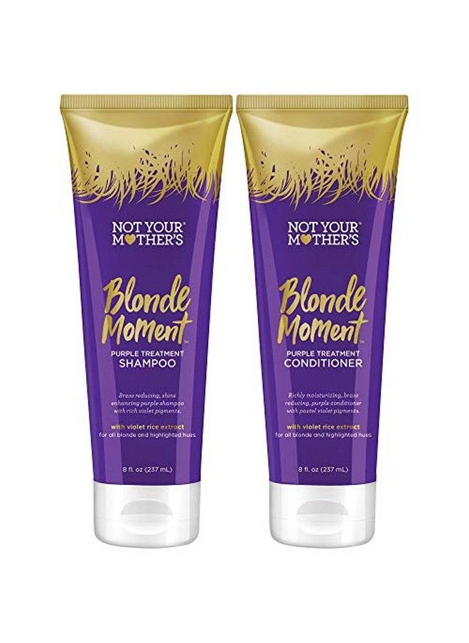 Not Your Mother's Blonde Moment Shampoo And Conditioner 2Pack  8 Fl Oz  Purple Shampoo And Conditioner For Blondes  Reduces Brass Enhances Hair Shine Moisturizes Hair  - Image 1