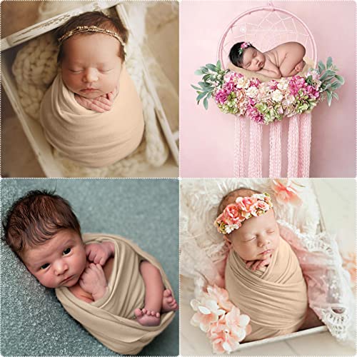 SPOKKI Newborn Baby Photography Butterfly Posing Pillow, Baby Photoshoot Props with Long Ripple Beige Pearl Wrap Outfits for Boy Girl Princess - Image 5