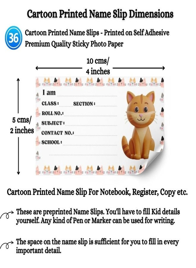 AanyaCentric 36nos Kids Name Sticker | 10 x 5 cm | Self Fill in Sticky School Labels for Notebook Register Copy - Image 3