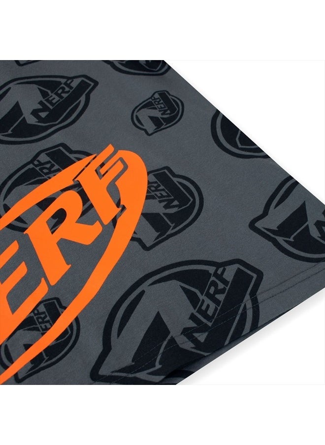 NERF - T-Shirt Boys All Over Print Short Sleeve Tee for Kids Gray 6 - Image 1
