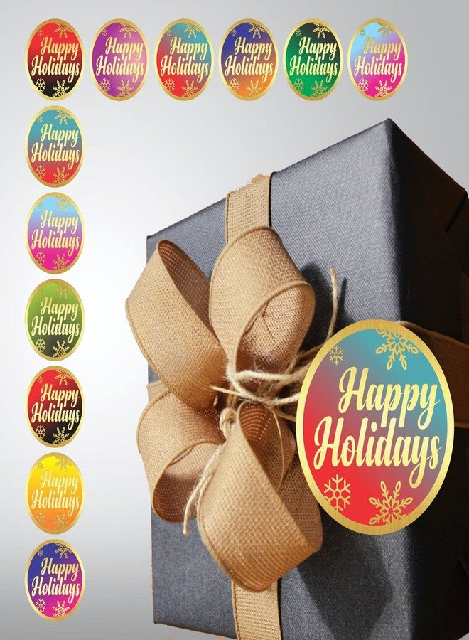 PARTH IMPEX Happy Holidays Stickers - (Pack of 120) 2" Large Round Gold Foil Stamping Labels for Christmas Cards Gift Envelope Seals Boxes - Image 5