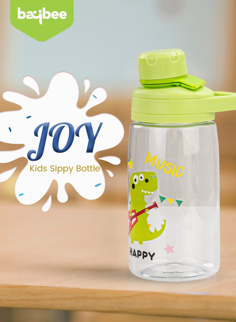 بيبي زجاجة مياه للأطفال سعة 480 مل مع مقبض حمل، خالية من مادة BPA، زجاجة مياه غير سامة للأطفال للمدرسة، سهلة التنظيف، أكواب مانعة للانسكاب للأطفال، زجاجة مياه للأطفال الصغار، لون أخضر - Image 3