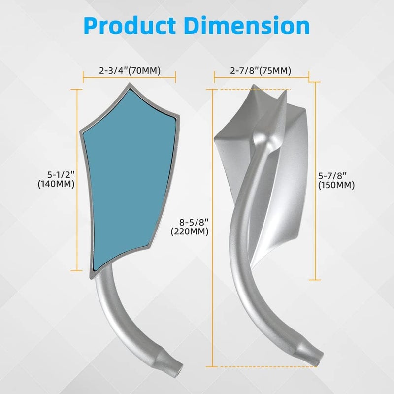 DREAMIZER Chrome 8mm/10mm Motorcycle Rear View Side Mirrors for Cruiser, Chopper, Sportster, Dyna, Softail, and More - Image 4