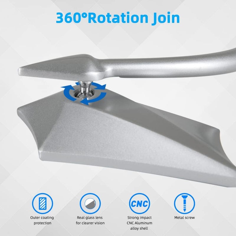 DREAMIZER Chrome 8mm/10mm Motorcycle Rear View Side Mirrors for Cruiser, Chopper, Sportster, Dyna, Softail, and More - Image 5