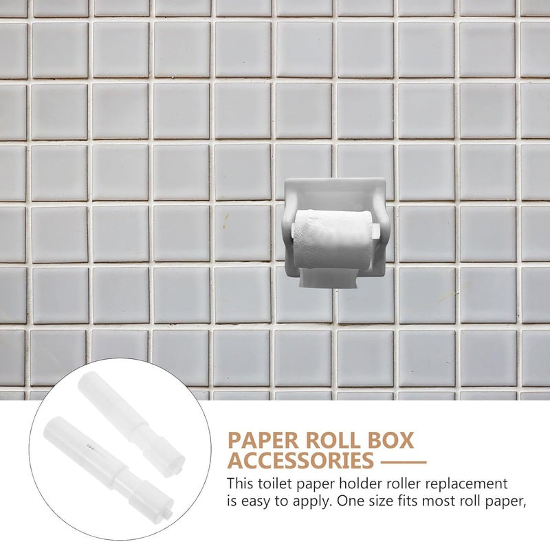 2pcs Extendable Toilet Paper Rod Replacement for Inserted Style Tissue Box Parts, Thickened Ceramic Spindle with Spring Support, Bathroom Toilet Paper Holder Accessories - Image 4