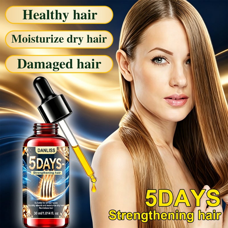 DANLISS 5-Day Strengthening and Repairing Hair Oil 30ml - Dropper for quick absorption, nourishing dry, permed, and dyed hair - Image 3