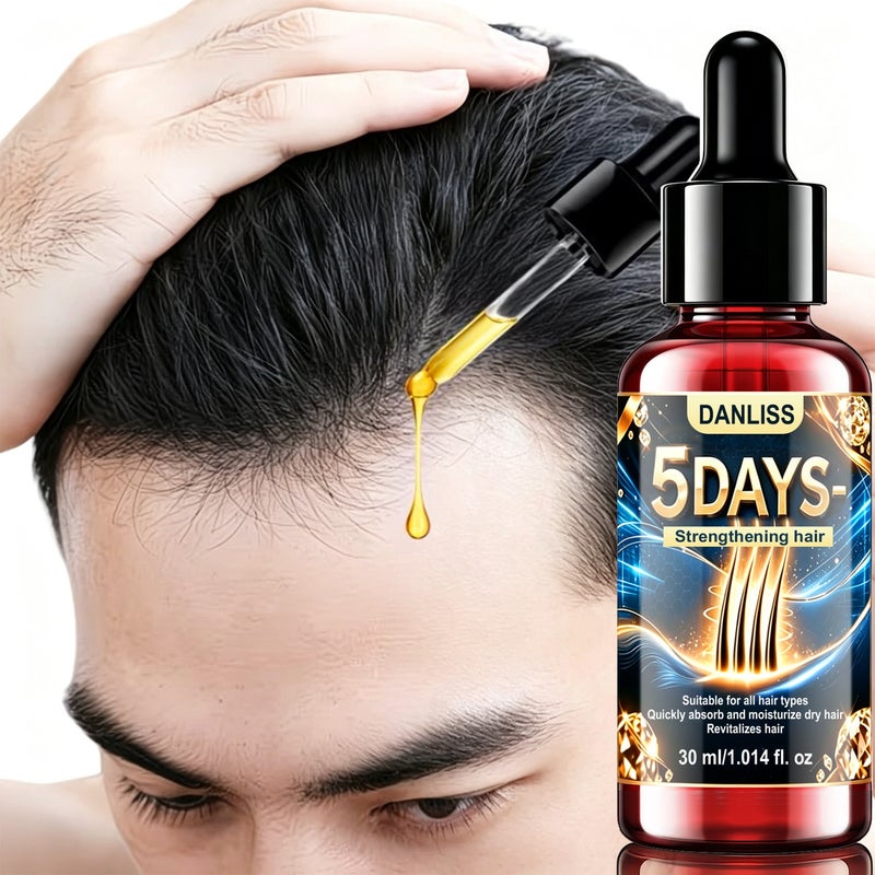 DANLISS 5-Day Strengthening and Repairing Hair Oil 30ml - Dropper for quick absorption, nourishing dry, permed, and dyed hair - Image 1