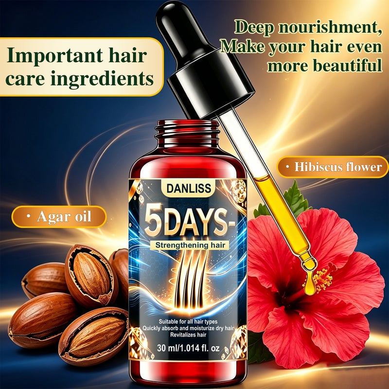 DANLISS 5-Day Strengthening and Repairing Hair Oil 30ml - Dropper for quick absorption, nourishing dry, permed, and dyed hair - Image 2