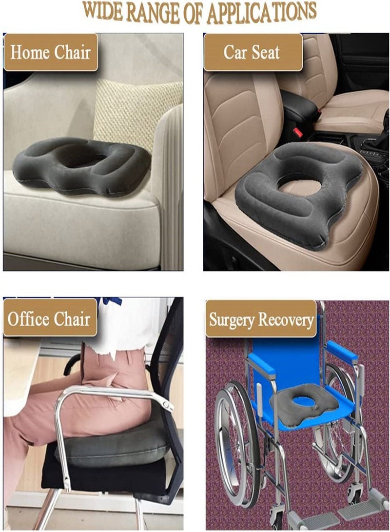 Inflatable donut cushion for office chair, portable sciatica pillow for sitting coccyx pain car seat cushion for long-term sitting daily use  - Image 3