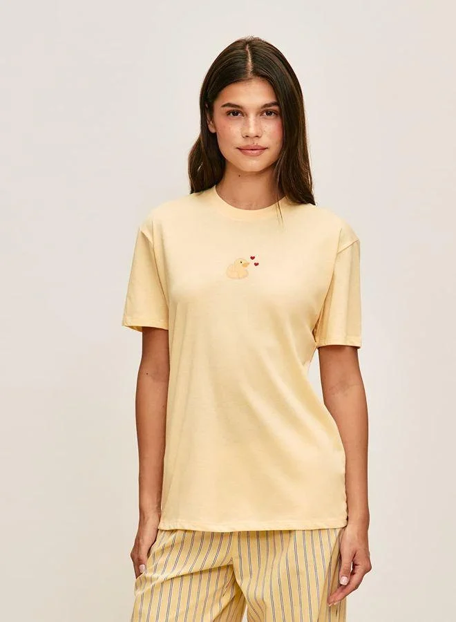 Undiz Light jersey t-shirt with a loving duck motif