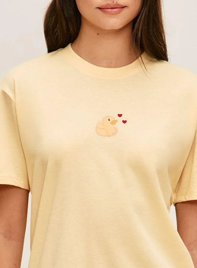 Undiz Light jersey t-shirt with a loving duck motif