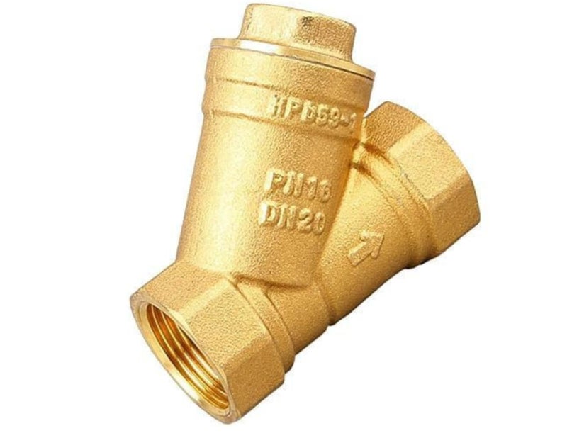 JES Y Type Strainer Hydraulic Pneumatic Tool Accessories Strainer Brass Y- Type Strainer Simple Small Durable Strainer Size 1 Inch (Golden color) - Image 1