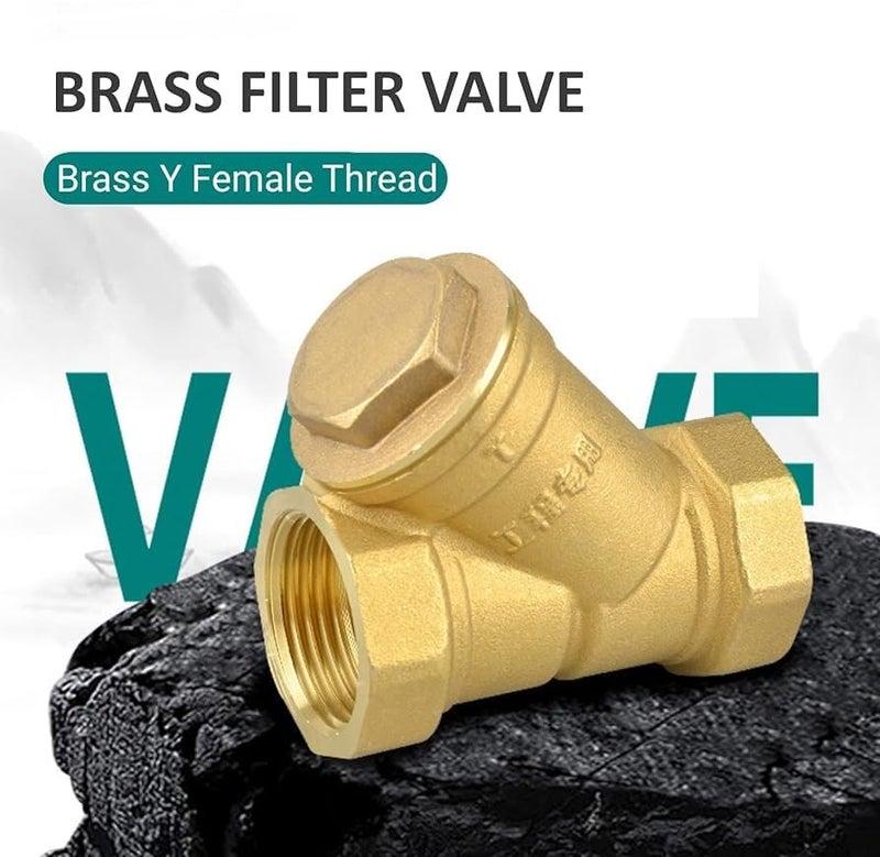 JES Y Type Strainer Hydraulic Pneumatic Tool Accessories Strainer Brass Y- Type Strainer Simple Small Durable Strainer Size 1 Inch (Golden color) - Image 5