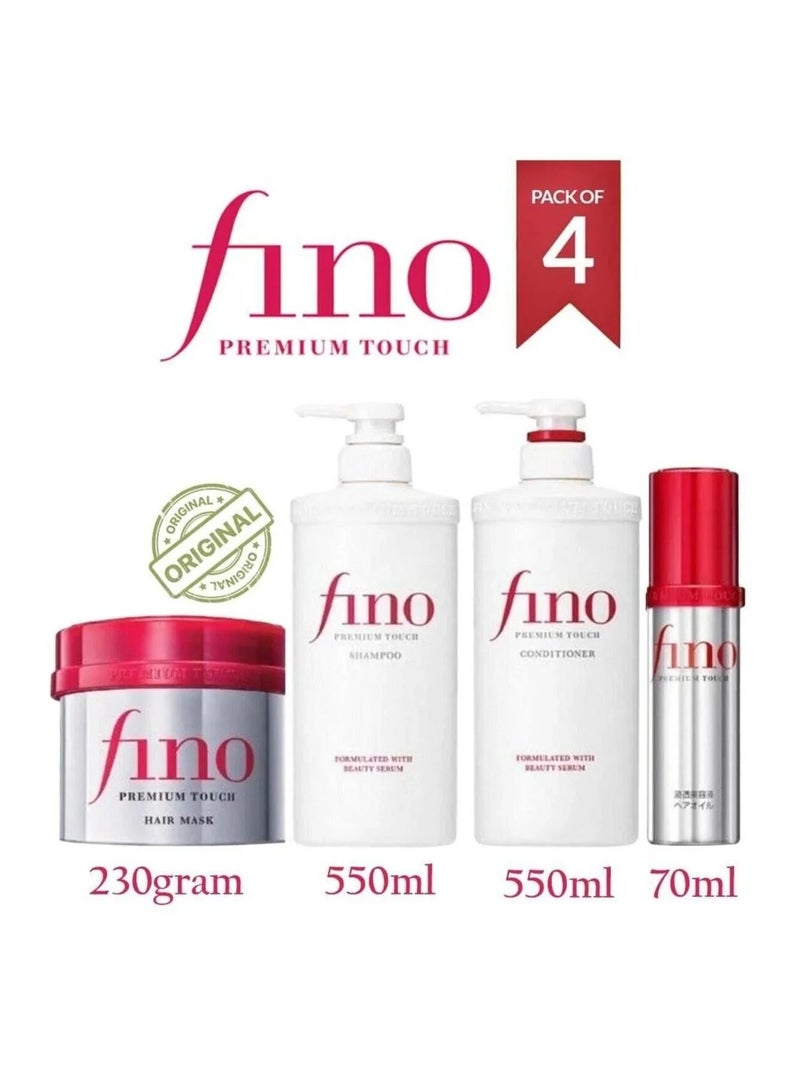 Premium Touch Hair Care Set - Shampoo, Conditioner, Hair Mask, and Hair Oil
