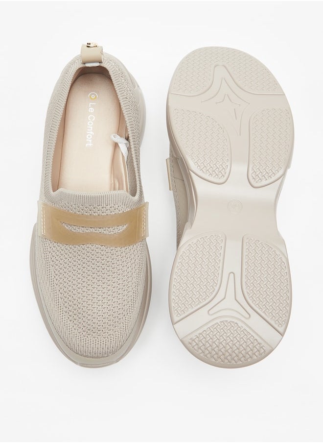 Le Confort - Textured Slip-On Sneakers with Pull Tab - Image 1