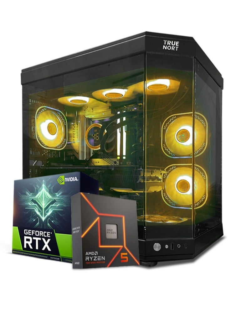 Truenort Ecliptor Gaming PC, AMD Ryzen 5-5500, RTX 4060,16GB RAM,1TB SSD, Window 11 Pro, TRUENORT RGB Black Case - Image 1