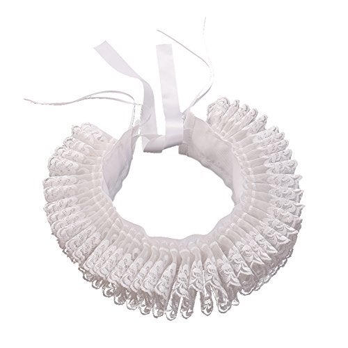 GRACEART Renaissance Elizabethan Ruffled Collar Neck Ruffle (B-White) - Image 1
