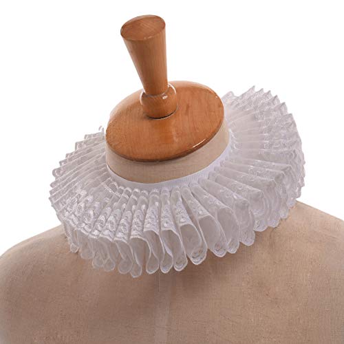 GRACEART Renaissance Elizabethan Ruffled Collar Neck Ruffle (B-White) - Image 4