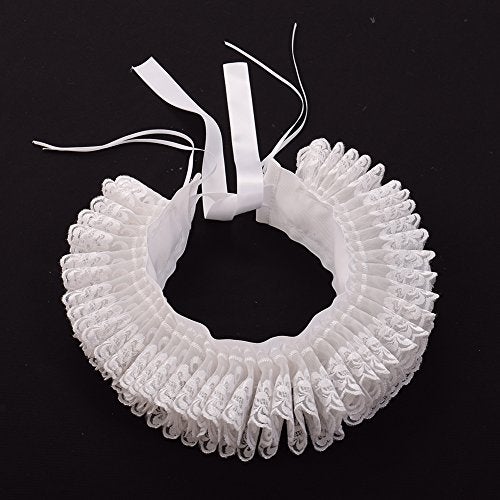 GRACEART Renaissance Elizabethan Ruffled Collar Neck Ruffle (B-White) - Image 2