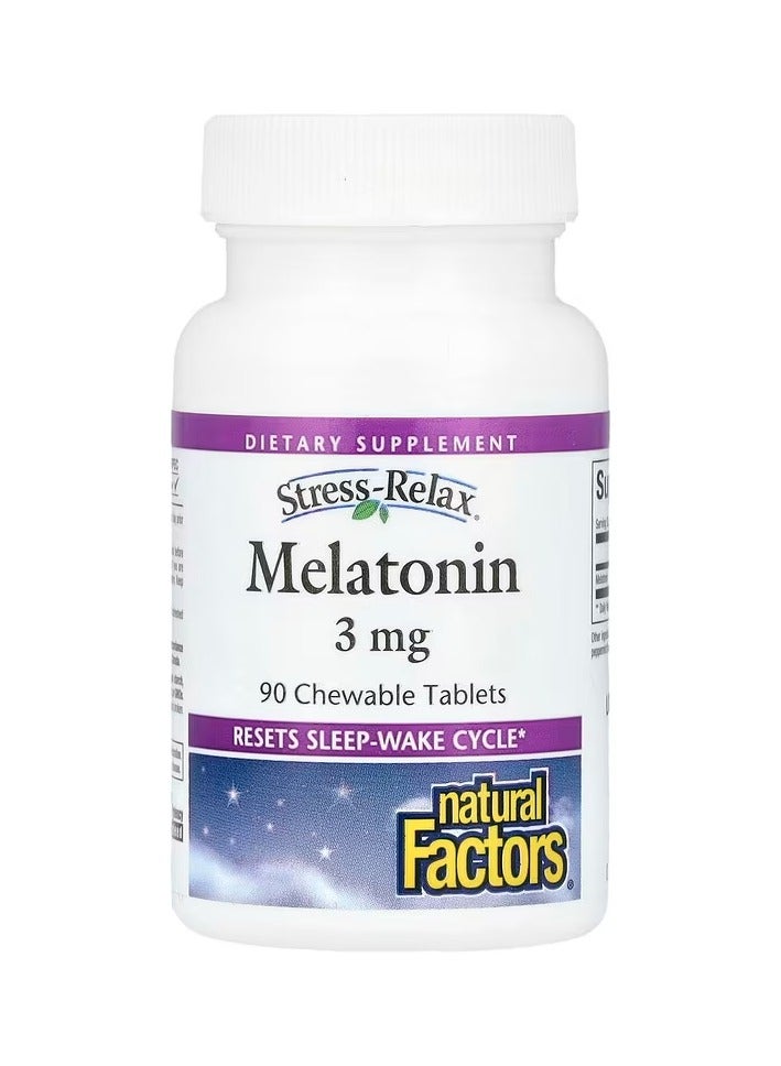 natural Factors Stress-Relax Melatonin 3 mg 90 Chewable Tablets