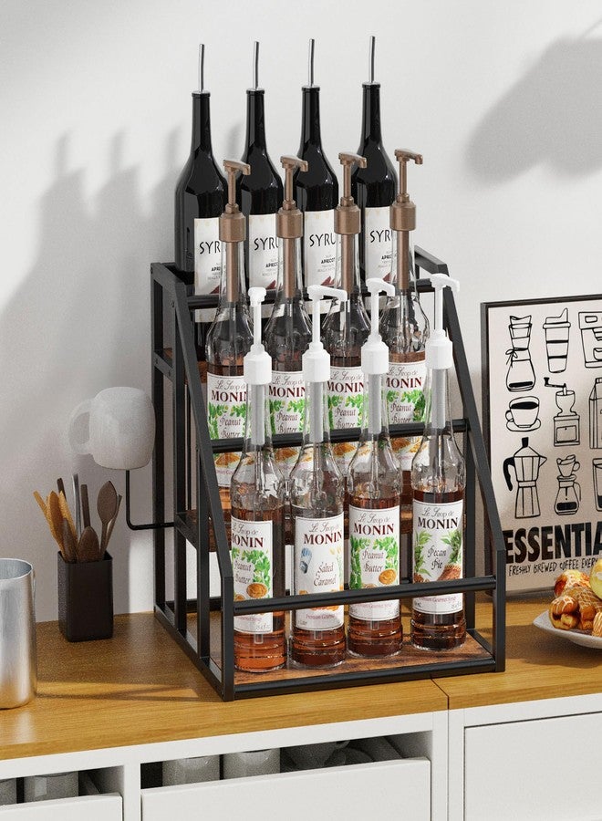 Vantimo Coffee Syrup Organizer Rack Rustic Brown Z-KTL03B1V1 - Image 3