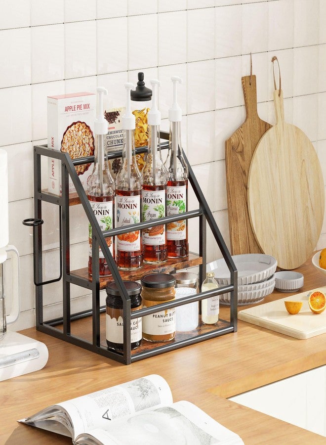 Vantimo Coffee Syrup Organizer Rack Rustic Brown Z-KTL03B1V1 - Image 2