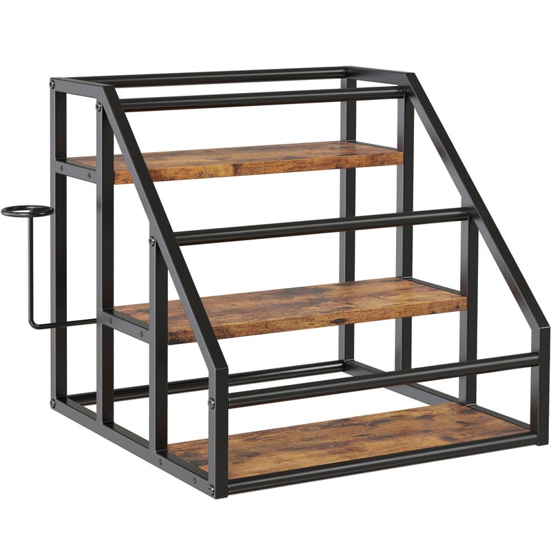 Vantimo Coffee Syrup Organizer Rack Rustic Brown Z-KTL03B1V1 - Image 1