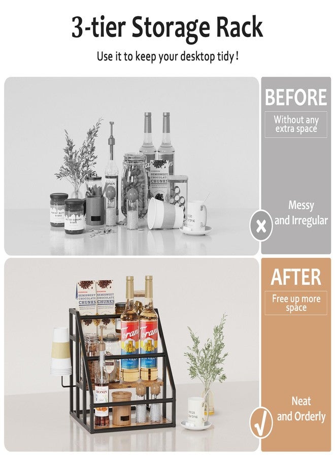 Vantimo Coffee Syrup Organizer Rack Rustic Brown Z-KTL03B1V1 - Image 5