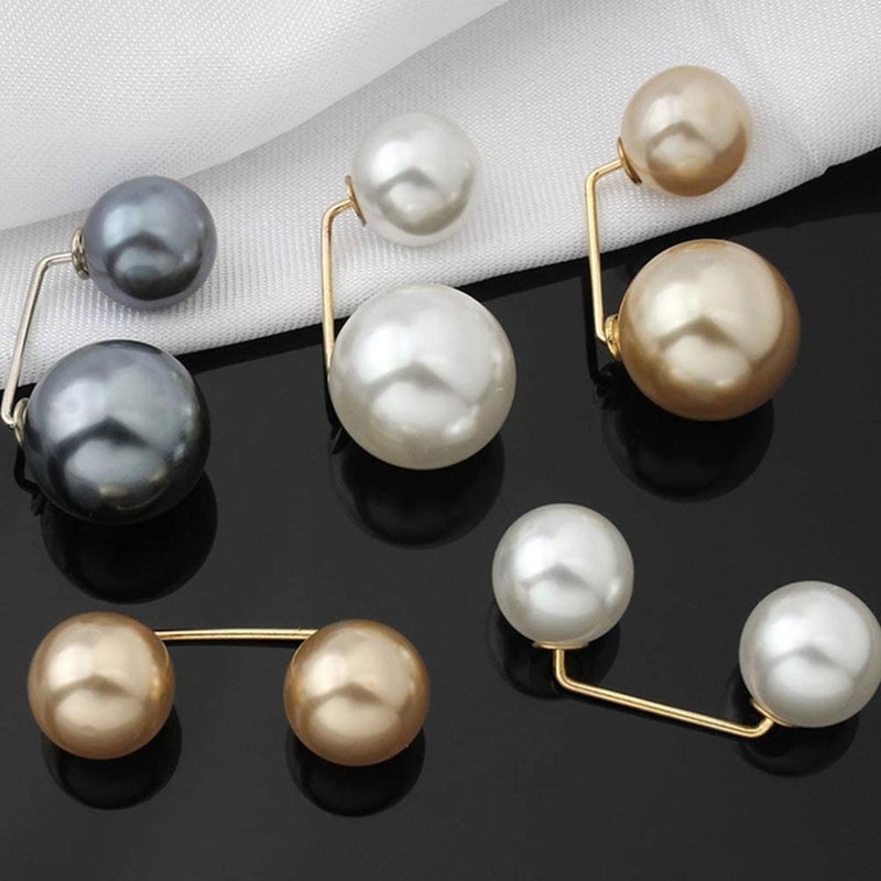 LUPINEZ Pearl Brooch Safety Pins for Women Girls, Anti-Exposure Neckline Safety Jewerly Accessory Sweater Shawl Clips Gifts - Image 3