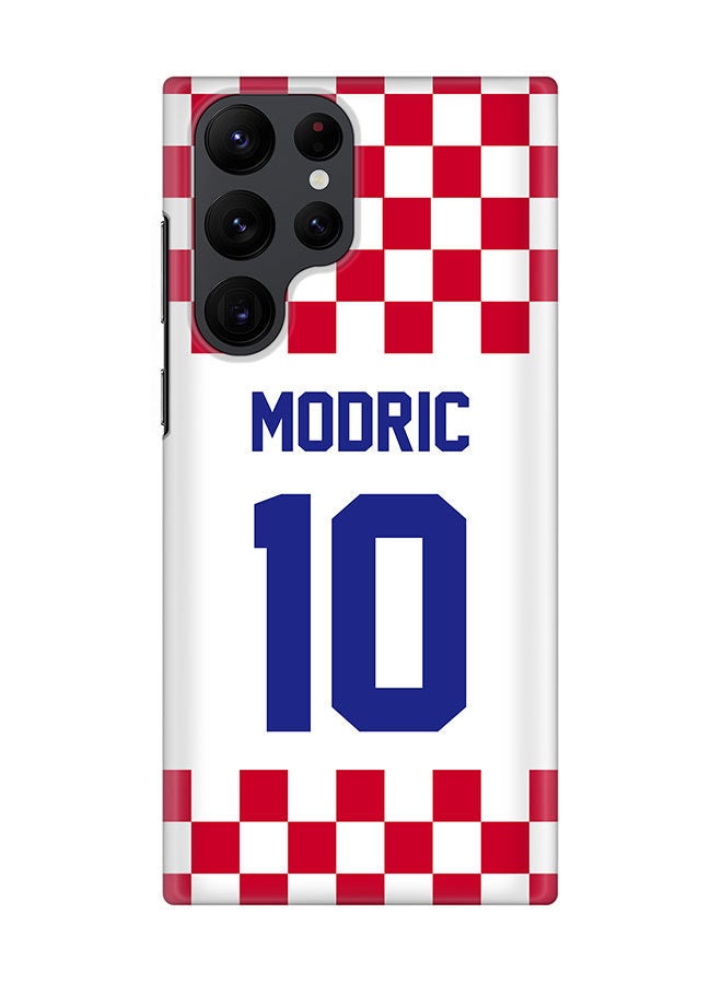 Stylizedd Slim Cover for Samsung Galaxy S22 Ultra 5G Case Snap Classic Series Mobile Cover Hard PC Shield Matte Finish Print -Croatia-Player-Modric - Image 1