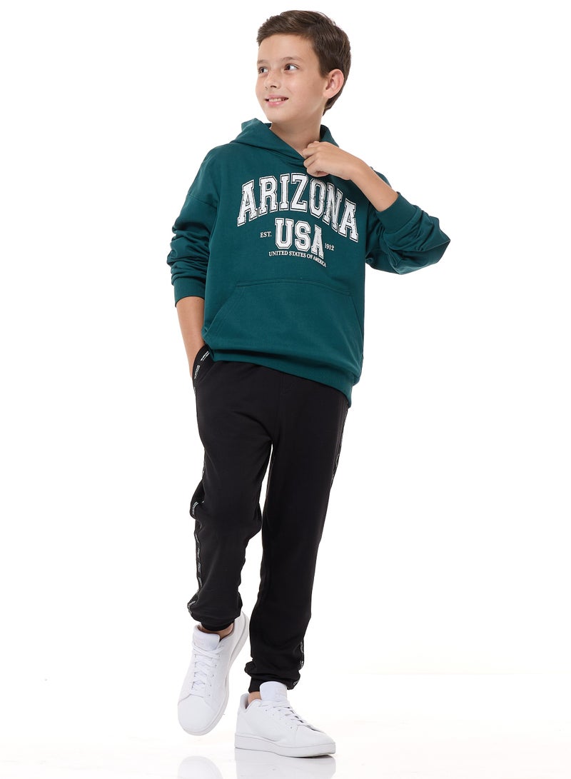 victor and jane Boys and Girls' Relaxed Fit - Hoodie  (8-14yrs) Dk Green - Image 5