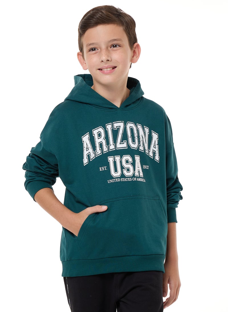 victor and jane Boys and Girls' Relaxed Fit - Hoodie  (8-14yrs) Dk Green - Image 2