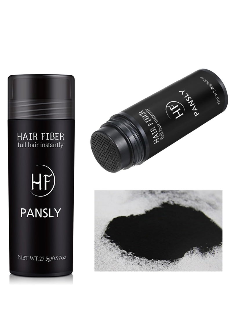 بانسلي ألياف الشعر الأسود 丨 ألياف الشعر 丨 ألياف الشعر السميكة للسماكة الفورية 丨 ألياف بناء الشعر لبودرة الشعر للنساء والرجال 丨 بودرة شعرية للشعر الخفيف ، خافي الشعر المقاوم للماء 27.5 جم - Image 1