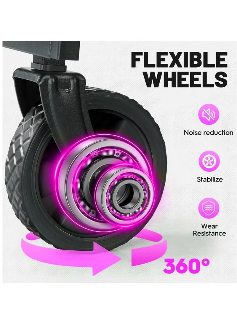 Yoawllty Folding Wagon with All Terrain Wheels and Drink Holders, Portable Collapsible Wagon for Camping, Shopping, Garden and Beach, Grass, Sand, Fishing(Black) - Image 5