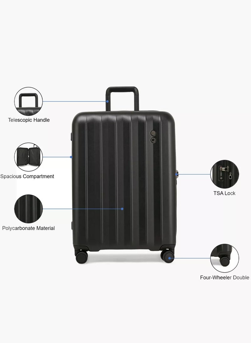 Echolac Amos Pro 75 Cm 4 Double Wheel Check-in Luggage Trolley - Black - Image 3
