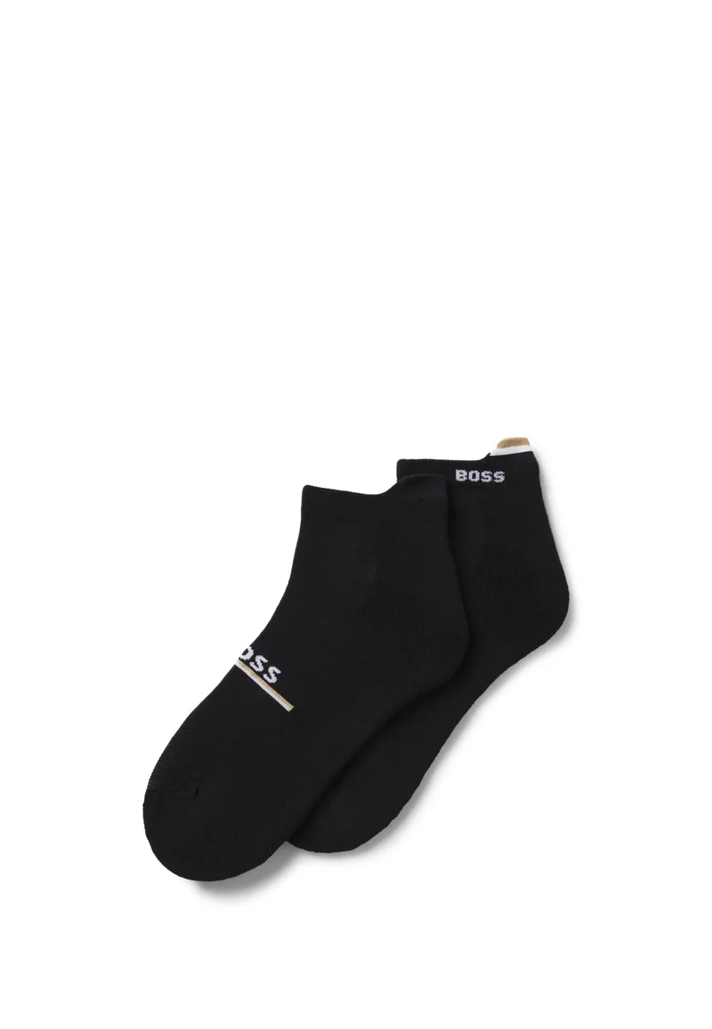 BOSS Two-pack of ankle-length socks with logos