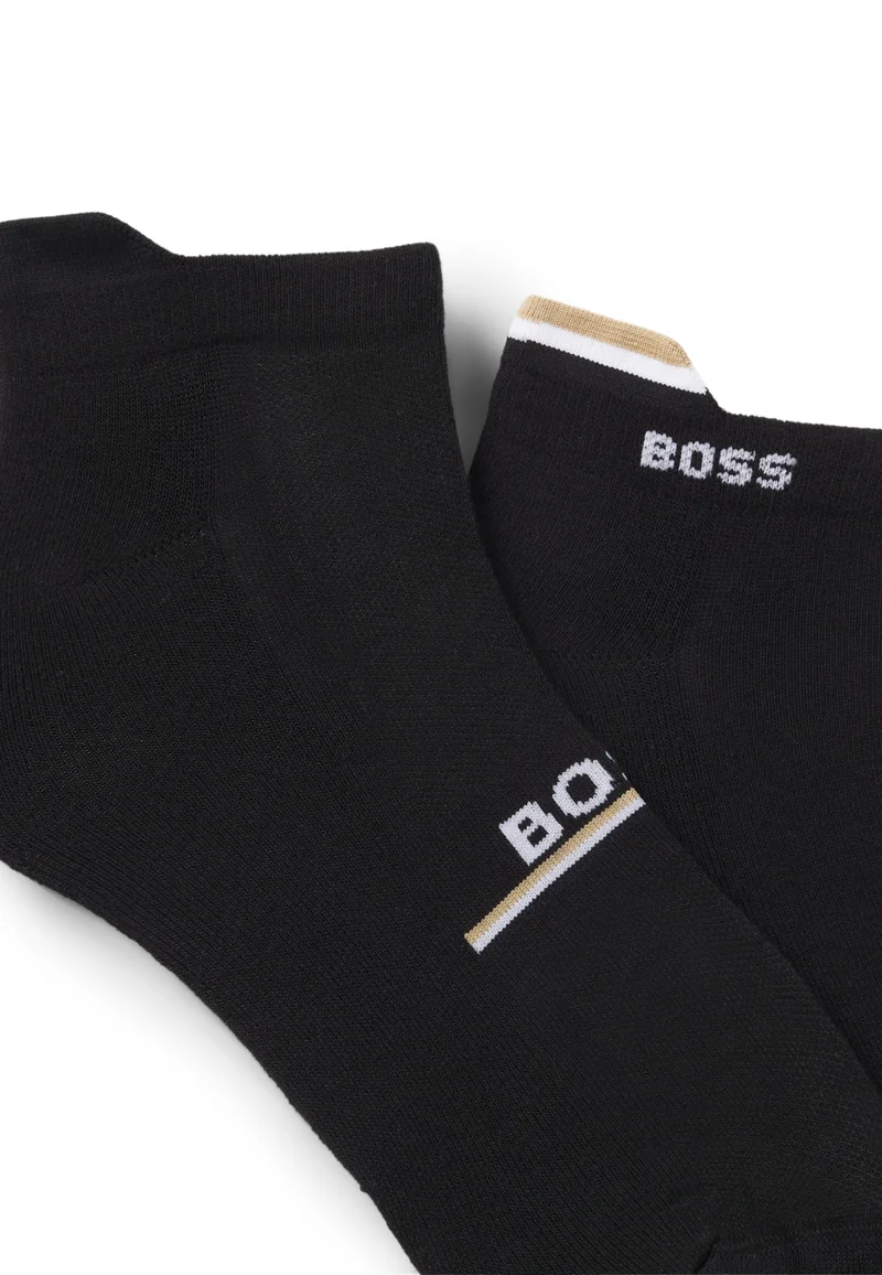 BOSS Two-pack of ankle-length socks with logos