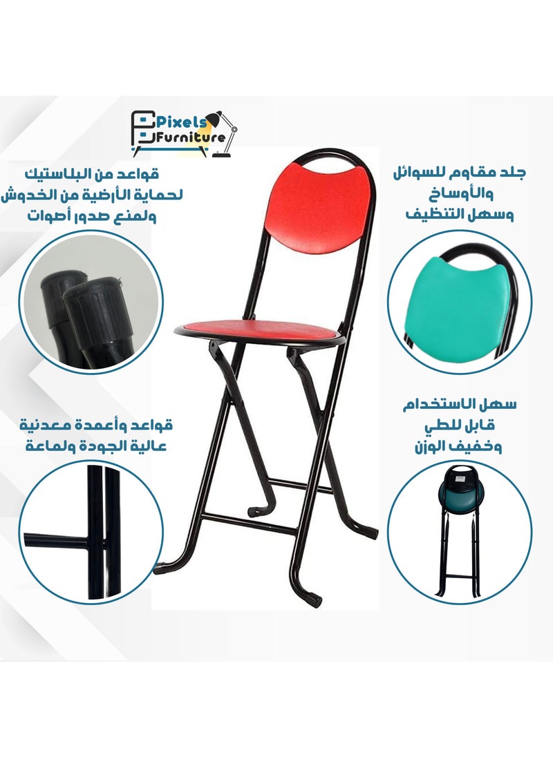 بكسل للأثاث كرسي الصلاة من بكسل الأثاث قابل للطي وسهل الاستخدام والتنقل , باللون الأحمر  - Image 3
