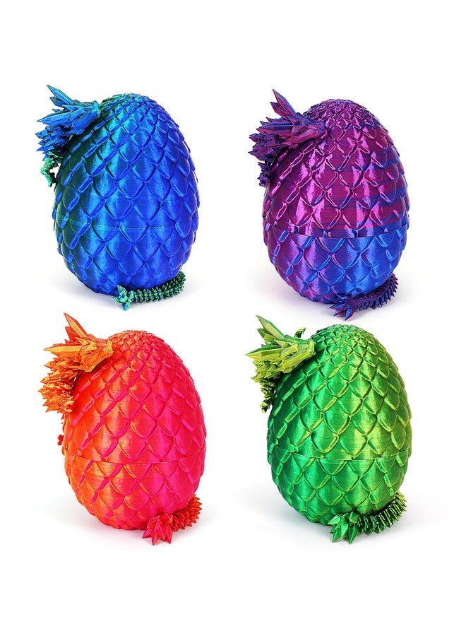 YILCER 4PCS 3D Printed Dragon Eggs with Dragon Inside Mini Dragon Eggs Set Mystery Dragon Egg Animals Fidget Toy 3D Printed Dinoasur Eggs Mythical Pieces Dragon in Egg - Image 1