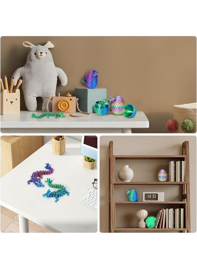YILCER 4PCS 3D Printed Dragon Eggs with Dragon Inside Mini Dragon Eggs Set Mystery Dragon Egg Animals Fidget Toy 3D Printed Dinoasur Eggs Mythical Pieces Dragon in Egg - Image 5