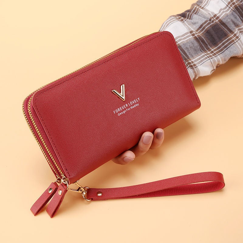 Multifunctional Solid Color PU Leather Wallet, RFID Blocking Design Portable Daily Storage Purse for Cards Cash Coin Business Use - Image 3