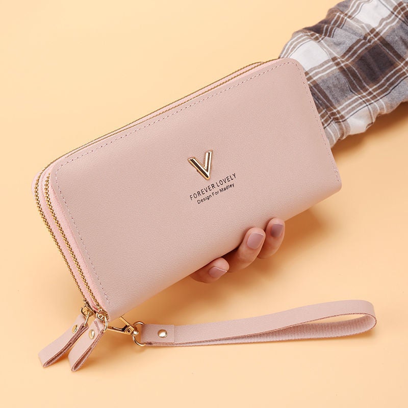 Multifunctional Solid Color PU Leather Wallet, RFID Blocking Design Portable Daily Storage Purse for Cards Cash Coin Business Use - Image 2