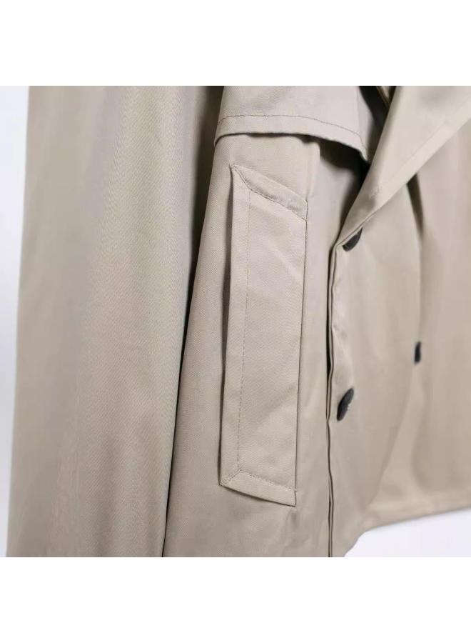 Taop&Za Autumn Women's Versatile Fashionable Lapel Long-Sleeved Double-Breasted Windbreaker Jacket 0518248  - Image 3