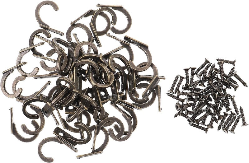 50pcs Bronze Zinc Alloy Single Wall Hooks Coat and Hat Hangers for Entryway Bathroom Towels Rack Organizer - Image 1
