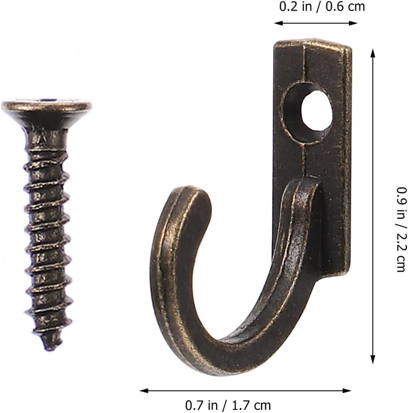 50pcs Bronze Zinc Alloy Single Wall Hooks Coat and Hat Hangers for Entryway Bathroom Towels Rack Organizer - Image 2