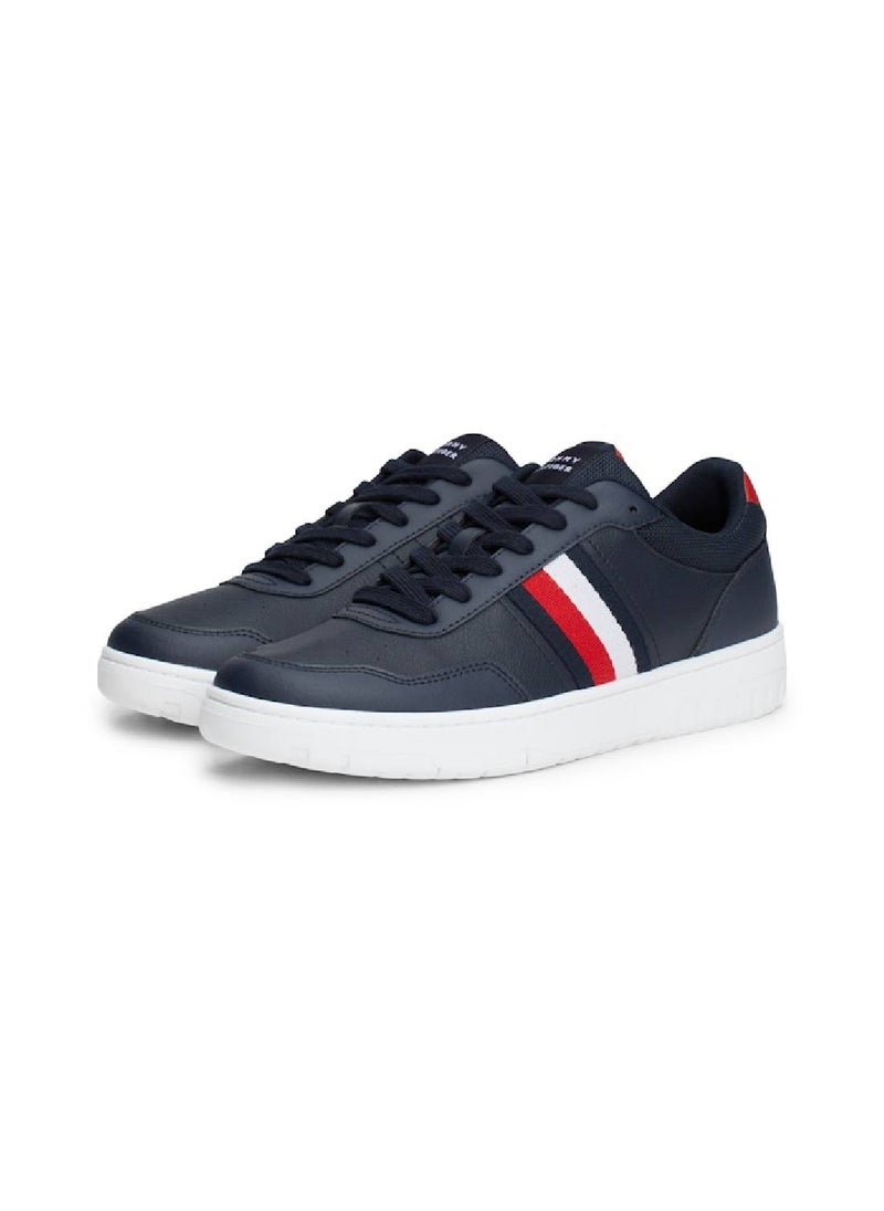 TOMMY HILFIGER - Men's Basket Core Lite Sneakers Mid Top - Leather, Blue - Image 1