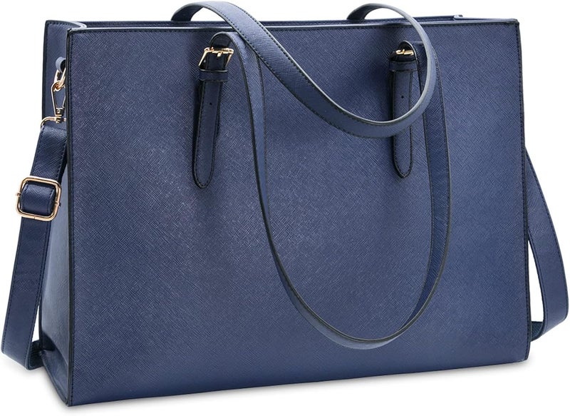 NUBILY Laptop Bag for Women Waterproof Lightweight Leather 15.6 Inch Computer Tote Bag - Image 1