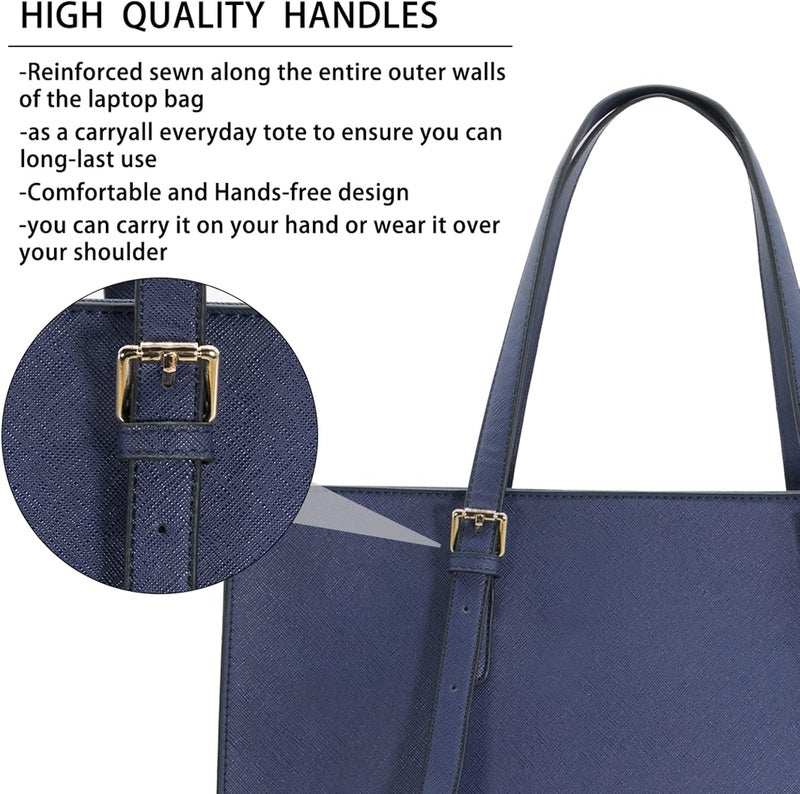 NUBILY Laptop Bag for Women Waterproof Lightweight Leather 15.6 Inch Computer Tote Bag - Image 5