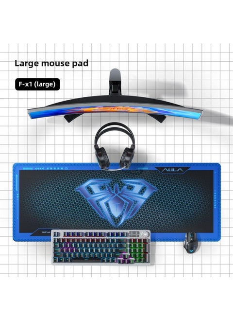 Tarantula F-X1 Waterproof Non-slip Rubber Table Mat Mouse Pad Large Small Size Laptop Keyboard Pad Learning Office-Color:F-X1 Blue And Black [large Table Mat]]