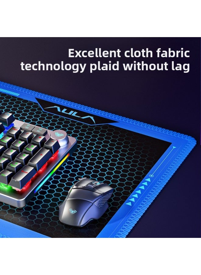 Tarantula F-X1 Waterproof Non-slip Rubber Table Mat Mouse Pad Large Small Size Laptop Keyboard Pad Learning Office-Color:F-X1 Blue And Black [large Table Mat]]